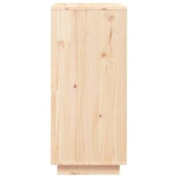 Berkfield Home Shoe Cabinet 35x35x80 cm Solid Wood Pine in Light Brown - Size: 35 x 35 x 80 cm - thumbnail 6