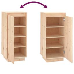 Berkfield Home Shoe Cabinet 35x35x80 cm Solid Wood Pine in Light Brown - Size: 35 x 35 x 80 cm - thumbnail 7