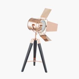 Ruma Wood & Metal Film Studio Tripod Table Lamp in Copper - thumbnail 2