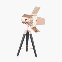Ruma Wood & Metal Film Studio Tripod Table Lamp in Copper - thumbnail 3