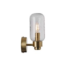 Nordlux Vintage Indoor Wall Light Brass Glass E14 Bathroom Safe - Mains Powered, IP44 in Gold - thumbnail 2