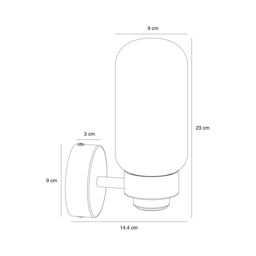 Nordlux Vintage Indoor Wall Light Brass Glass E14 Bathroom Safe - Mains Powered, IP44 in Gold - thumbnail 6