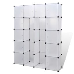 Berkfield Home Modular Cabinet 14 Compartments White 37x146x180.5 cm - thumbnail 2