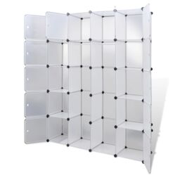 Berkfield Home Modular Cabinet 14 Compartments White 37x146x180.5 cm - thumbnail 4