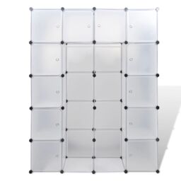 Berkfield Home Modular Cabinet 14 Compartments White 37x146x180.5 cm - thumbnail 3
