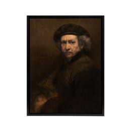"Artery8 Self Portrait Artists Ageing Rembrandt Framed Canvas Wall Art Print in Brown - Size: W24"" x H32""" - thumbnail 1