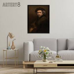 "Artery8 Self Portrait Artists Ageing Rembrandt Framed Canvas Wall Art Print in Brown - Size: W24"" x H32""" - thumbnail 3