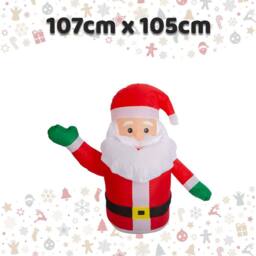 VFM e-Store Christmas Santa Inflatable Outdoor Decoration 107cm x 105cm Red X 1 - Size: 107 cm x 105 cm - thumbnail 2