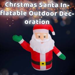 VFM e-Store Christmas Santa Inflatable Outdoor Decoration 107cm x 105cm Red X 1 - Size: 107 cm x 105 cm - thumbnail 3