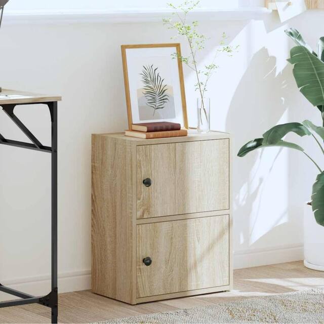 Berkfield Home Durable Bookcase Sonoma Oak 40x24x52 cm Engineered Wood in Light Tan - Size: 40 x 24 x 52 cm - image 1