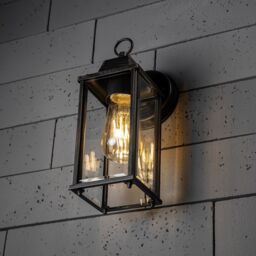 CGC Lighting CGC FREYA Bevelled Glass Antique Bronze Coach Lantern Wall Light Porch - thumbnail 3
