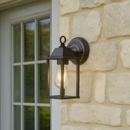 CGC Lighting CGC FREYA Bevelled Glass Antique Bronze Coach Lantern Wall Light Porch - thumbnail 4