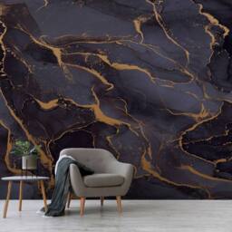 Superfresco Easy Marble Navy Gold Print To Order 3m x 2.8m Mural - thumbnail 4
