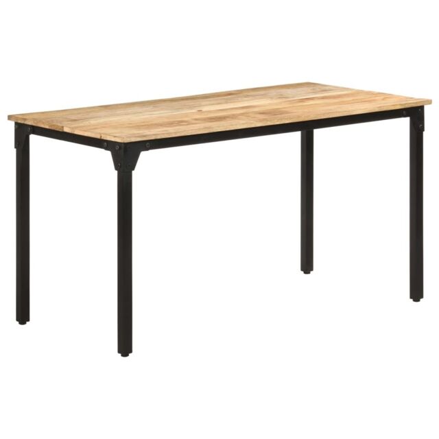 Berkfield Home Dining Table 140x70x76 cm Rough Mango Wood in Brown - Size: 140 x 70 x 76 cm - image 1