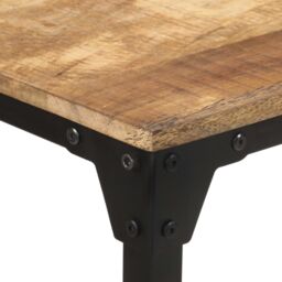 Berkfield Home Dining Table 140x70x76 cm Rough Mango Wood in Brown - Size: 140 x 70 x 76 cm - thumbnail 4