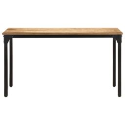 Berkfield Home Dining Table 140x70x76 cm Rough Mango Wood in Brown - Size: 140 x 70 x 76 cm - thumbnail 2