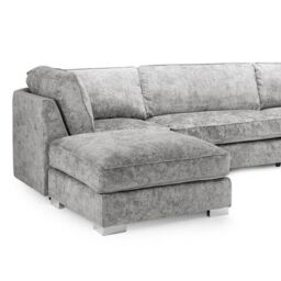Furnishings For Less UK Bishop U-Shape Fabric 5 Seater Sofa Alaska Fabric Grey Full Back - thumbnail 2