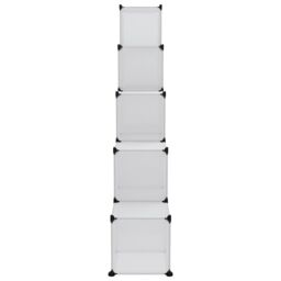 Berkfield Home Storage Cube Organiser with 15 Cubes & Doors Transparent PP in Clear - thumbnail 5