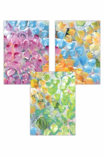 ARTZE Set of 3 Abstract Tropical Summer Fruits Art Posters in Bright Pink - Size: W50 cm x H70 cm - image 1
