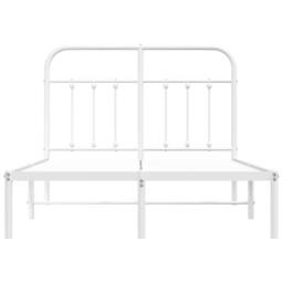 Berkfield Home Metal Bed Frame with Headboard White 120x200 cm - Size: Small Double - thumbnail 6