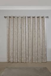 New Edge Blinds Meadows Lined Eyelet Jacquard Curtains in Cream - Size: 168 cm width x 183 cm drop - thumbnail 3