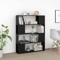 Berkfield Home Classic Book Cabinet Room Divider Black 100x24x124 cm - Size: 100 x 24 x 124 cm - thumbnail 1