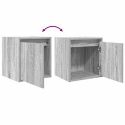 Berkfield Home Wall-Mounted Bedside Cabinet Grey Sonoma 38x34x40 cm - Size: 38 x 34 x 40 cm - thumbnail 9