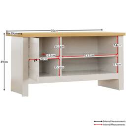 SPETLEK TV Cabinet Stand Unit Sideboard 1 Door, White Oak - Size: 0.6m2 - thumbnail 2