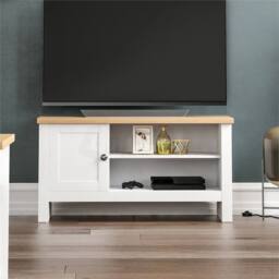 SPETLEK TV Cabinet Stand Unit Sideboard 1 Door, White Oak - Size: 0.6m2 - thumbnail 4