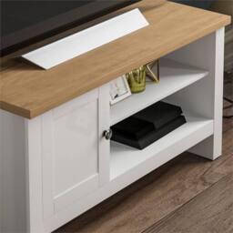 SPETLEK TV Cabinet Stand Unit Sideboard 1 Door, White Oak - Size: 0.6m2 - thumbnail 3