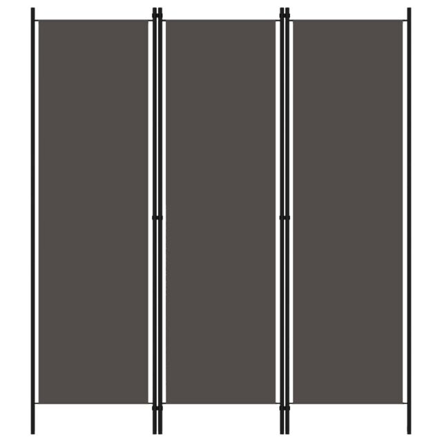 Berkfield Home 3-Panel Room Divider Anthracite 150x180 cm in Black - image 1