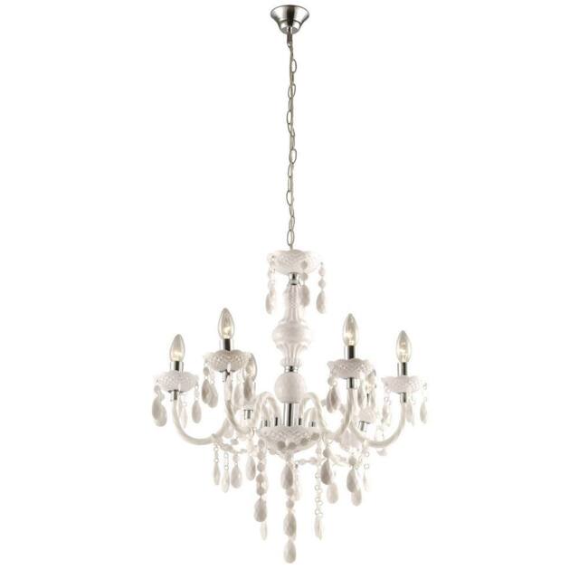 Netlighting Cuimbra I White Chandelier Chrome Candle 6x E14 - image 1