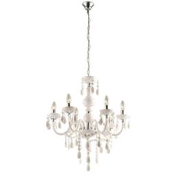 Netlighting Cuimbra I White Chandelier Chrome Candle 6x E14