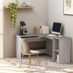 Berkfield Home Modern Corner Desk Grey Sonoma 120x140x75 cm Engineered Wood - Size: 120 x 140 x 75 cm - thumbnail 2