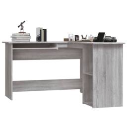 Berkfield Home Modern Corner Desk Grey Sonoma 120x140x75 cm Engineered Wood - Size: 120 x 140 x 75 cm - thumbnail 1