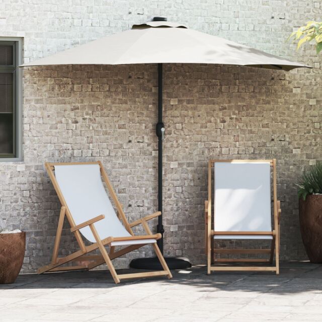 Berkfield Home Half Garden Parasol with Aluminium Pole in Sand 294 cm in Beige