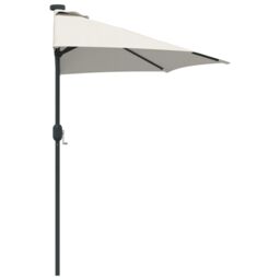 Berkfield Home Half Garden Parasol with Aluminium Pole in Sand 294 cm in Beige - thumbnail 6