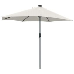 Berkfield Home Half Garden Parasol with Aluminium Pole in Sand 294 cm in Beige - thumbnail 7