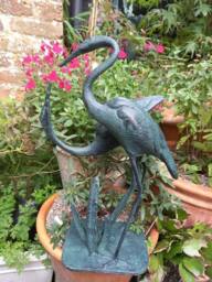 Inspirational Gifting Love Cranes Garden Sculpture Cast in Aluminium with Bronzed Finish in Bronze - thumbnail 4