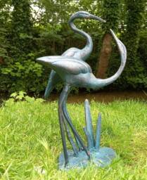 Inspirational Gifting Love Cranes Garden Sculpture Cast in Aluminium with Bronzed Finish in Bronze - thumbnail 2