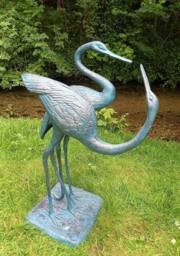 Inspirational Gifting Love Cranes Garden Sculpture Cast in Aluminium with Bronzed Finish in Bronze - thumbnail 6
