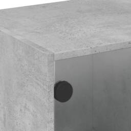 Berkfield Home Coffee Table with Glass Doors Concrete Grey 68x50x42 cm - Size: 68 x 50 x 42 cm - thumbnail 9