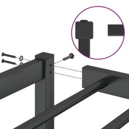 Berkfield Home Metal Bed Frame Black 160x200 cm - thumbnail 8