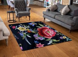Benjamin Tate Design Vibrant Flowers Rug in Natural - Size: Large - thumbnail 2