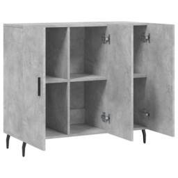 Berkfield Home Sideboard Concrete Grey 90x34x80 cm Engineered Wood - Size: 90 x 34 x 80 cm - thumbnail 5