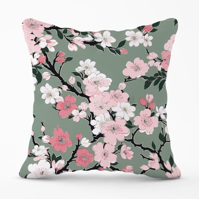 Warren Reed - Designer Pink Floral Abstract Pattern Outdoor Cushion - Size: 60 cm x 60 cm - image 1