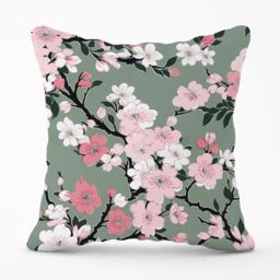 Warren Reed - Designer Pink Floral Abstract Pattern Outdoor Cushion - Size: 60 cm x 60 cm - thumbnail 1