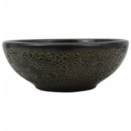 Berkfield Home Countertop Basin Black Round Œ¶41x14 cm Ceramic - Size: 41x14 cm - thumbnail 1