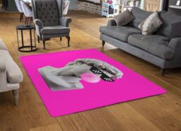 Benjamin Tate Design Plaster Statue, David'S Head In Pixel Glasses Designer Rug in Natural - Size: Large - thumbnail 2