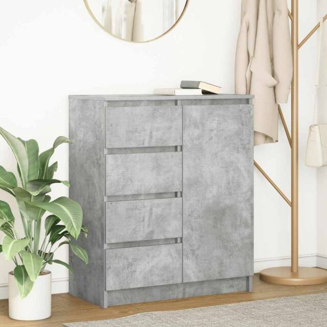 Berkfield Home Sideboard with Drawers Concrete Grey 71x35x84 cm Engineered Wood - Size: 71 x 35 x 84 cm - image 1